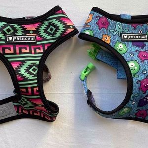 TWO Frenchie Bulldog Reversible Harnesses - Size M